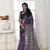 Women's Purple Soft Tussar Silk Blend Printed Temple Border Traditional Saree with Blouse