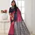 Women's Pink Soft Tussar Silk Blend Printed Temple Border Traditional Saree with Blouse
