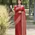 Women's Red Handloom  Silk Blend Printed Border Traditional Saree with Blouse