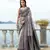 Women's Grey Soft Silk Blend Zari Woven Traditional Saree with Blouse