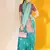 Women's Firozi Soft  Silk Blend Tow Tone Weaving Traditional Saree with Blouse