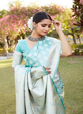 Kanjivaram Soft Satin Silk Saree  1