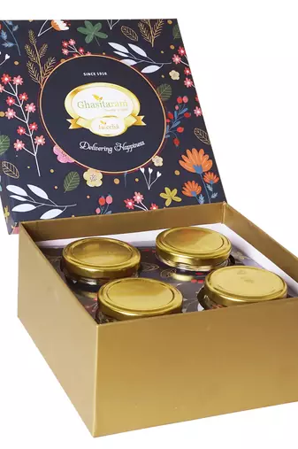 Ghasitaram hamper box  with dryfruit jars