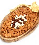 Diwali hampers-  wooden almond and nutties platter