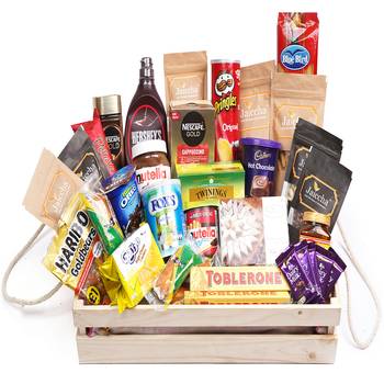 Jumbo wooden basket hamper  of 40 goodies 1