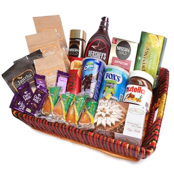 Big red basket hamper  of 30 goodies 1