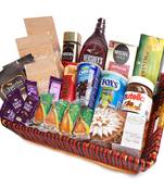 Big red basket hamper  of 30 goodies