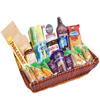 Big red basket hamper  of 24 goodies 1