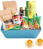 Perfect tea/ coffee time basket hamper with 2 t-lites