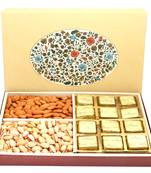 Eco 4 part print 12 pcs chocolates ,almonds and pistachios hamper box