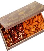 Healthy hampers- wooden 9 pcs sugarfree dates and figs bites and almonds box