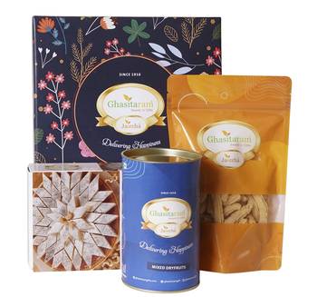 Ghasitaram hamper box small with kaju katli 1