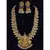 South indian gold plated matt finish temple Necklace :: jewellery set with earrings