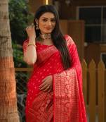 Handmade Bandhej Kanjivaram Silk Saree