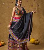 Black Cotton Embroidered Garba Special Dupatta