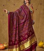 Maroon Silk Bandhej Printed Garba Special Dupatta