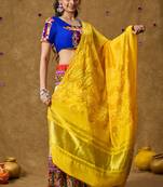 Yellow Silk Bandhej Printed Garba Special Dupatta