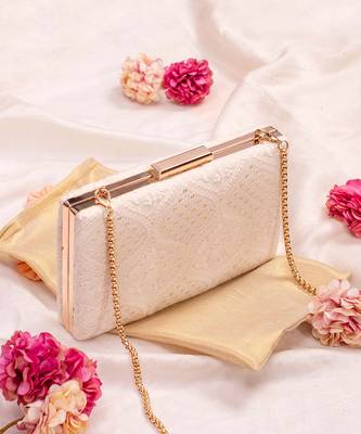 Mughal off white box clutch 1