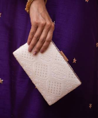 Mughal off white box clutch 4