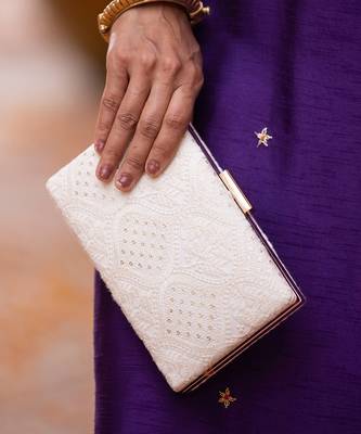 Mughal off white box clutch 5