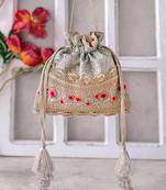 Rhapsody threadwork potli green