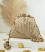 Mirai embroidered potli - gold