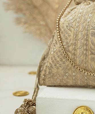 Mirai embroidered potli - gold 4