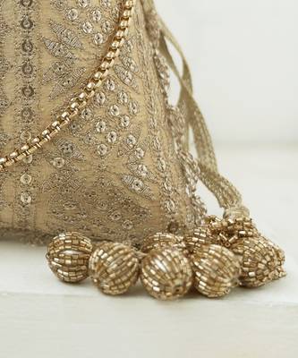 Mirai embroidered potli - gold 5