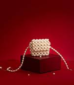 Alba off-white pearl belt bag