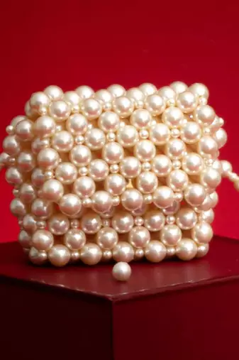 Alba off-white pearl belt bag