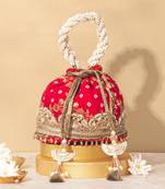 Bandhani red bucket bag