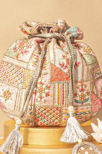Jia embroidered multicolour potli
