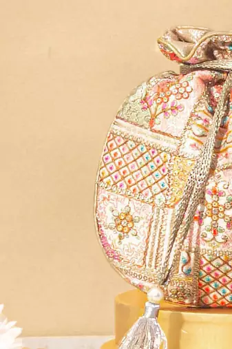 Jia embroidered multicolour potli