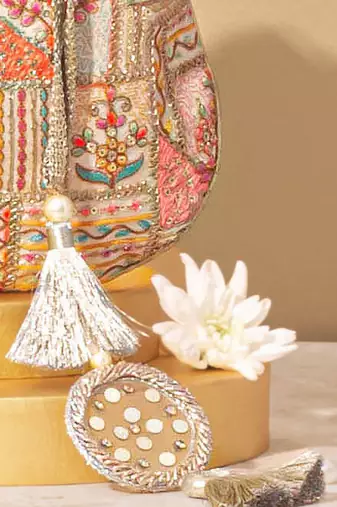 Jia embroidered multicolour potli