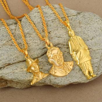 Brass goldplated freedom fighters independence hero bhagat singh+patel+ambedkar deshbhakti pendant men women 1