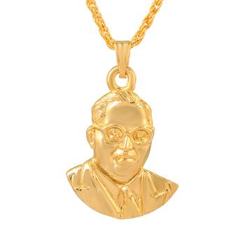 Brass goldplated freedom fighters independence hero bhagat singh+patel+ambedkar deshbhakti pendant men women 2