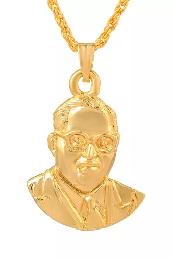 Brass goldplated freedom fighters independence hero bhagat singh+patel+ambedkar deshbhakti pendant men women