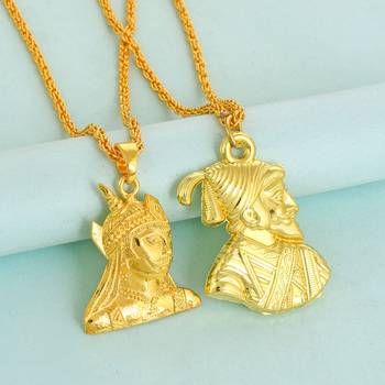 Brass gold plated shivaji & maharana pratap india hero kings chain pendant fashion combo jewellery 1