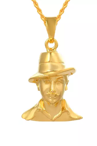 Brass goldplated freedom fighters independence hero bhagat singh+patel+ambedkar deshbhakti pendant men women