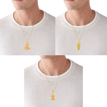 Brass goldplated freedom fighters independence hero bhagat singh+patel+ambedkar deshbhakti pendant men women 5