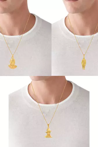 Brass goldplated freedom fighters independence hero bhagat singh+patel+ambedkar deshbhakti pendant men women