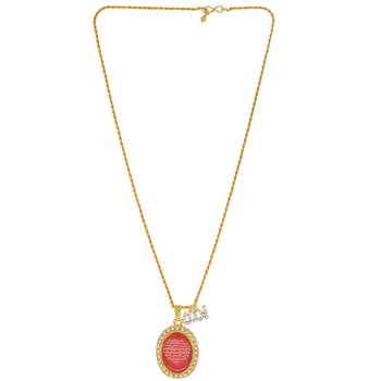 Gold Plated Red CZ Pendant Necklace 3