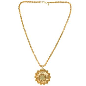 Gold plated lakshmi on lotus, lakshmi chain pendant ethnic traditional necklace for women 3