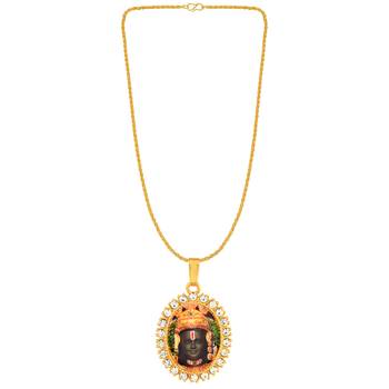 Brass gold plated cz ayodhya ram lalla picture photo pictoral pendant  men women 2