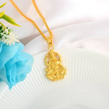 Brass micron goldplated handmade small and cute lakshmi chain pendant  jewellery   1