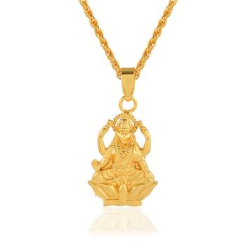 Brass micron goldplated handmade small and cute lakshmi chain pendant  jewellery   2