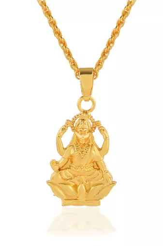 Brass micron goldplated handmade small and cute lakshmi chain pendant  jewellery  