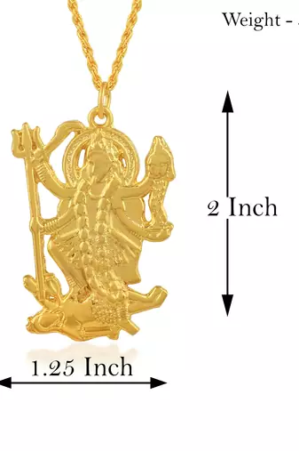 Pure brass goldplated big and heavy maa kaali chain pendant goddess for men women