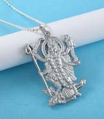 Pure brass silverplated big and heavy maa kaali chain pendant goddess for men women