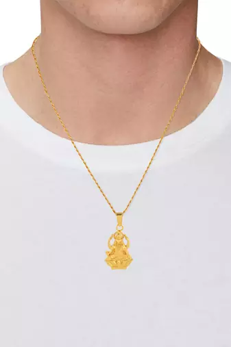 Brass micron goldplated handmade small and cute lakshmi chain pendant  jewellery  